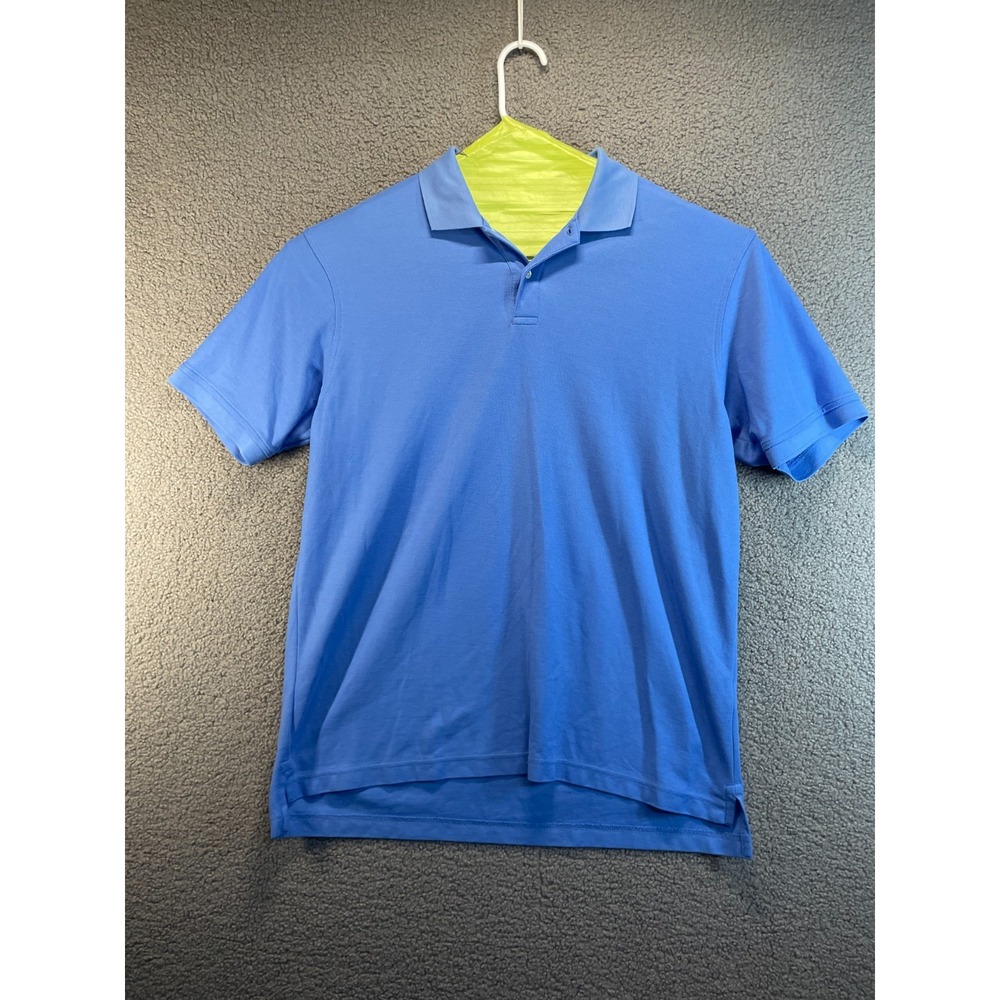 Roundtree Yorke Gold Label Polo Adult Large Solid Blue Short Sleeve Cotton